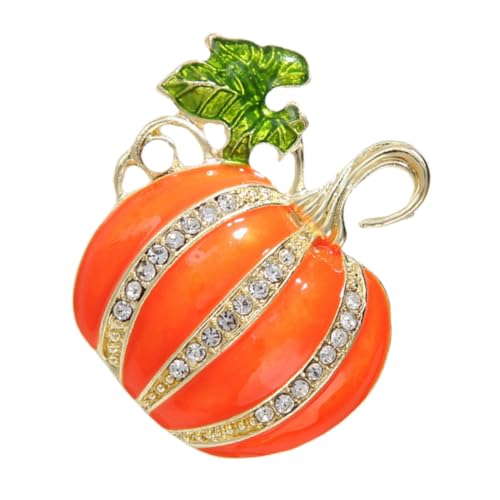 HIAKDOFT Rhinestone Pumpkin Brosche mit Emaille Beschichtung Leichter Vielseitiger Halloween Anstecker für Frauen Dekoratives Kürbis Design für Pullover Jacken und Festliche Outfits von HIAKDOFT