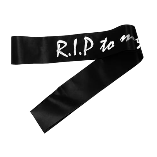 HIAKDOFT Schwarze Geburtstagsschärpe Rip To My Weiche Bequeme Damen Schärpe mit Silberner Prägung Kreative Geburtstagsdekoration für Frauen Festliche Party Accessoire für Jubiläen und von HIAKDOFT