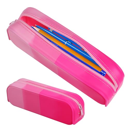 HIAKDOFT Silikon Federmäppchen Pencil Case Leicht Groß Fassungsvermögen Make Up Pinsel Organizer Kosmetik Stifthalter für Schule Büro Alltag von HIAKDOFT