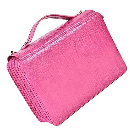 HIAKDOFT Stifttasche Große Kapazität Multifunktionaler Stiftehalter Tragbare Federtasche Für Schule Büro Zeichnen Rosa von HIAKDOFT