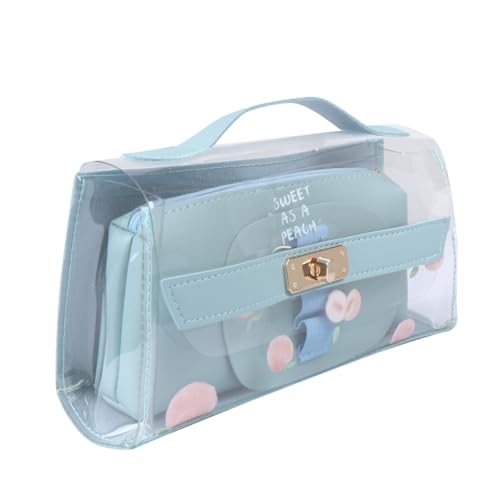 HIAKDOFT Transparente Große Kapazität Stifttasche Leichter Tragbarer Schreibwarenbeutel mit Reißverschluss Vielseitige Kosmetiktasche für Frauen Schule und Reisen Hellgrün von HIAKDOFT