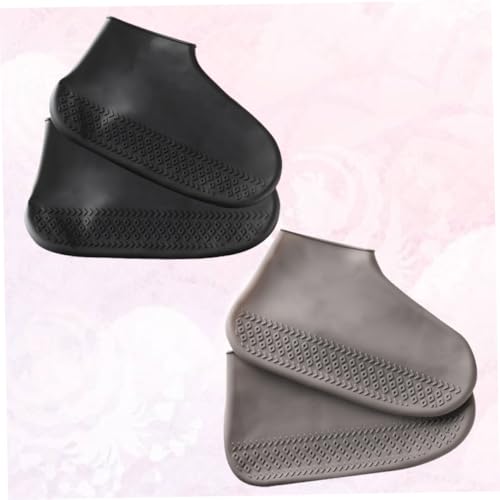 HIAKDOFT wasserdichte Schuhüberzieher Schwarz rutschfeste Verschleißfeste Überschuhe für Herren Outdoor Schutz bei Regen Schnee Schlamm Flexibel und Langlebig von HIAKDOFT