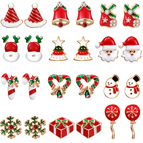 12 Paare Weihnachten Ohrringe Ferien Ohrstecker Ohrringe Set für Damen Mädchen Thanksgiving Weihnachten Schmuck Baumeln Ohrringe von HICARER
