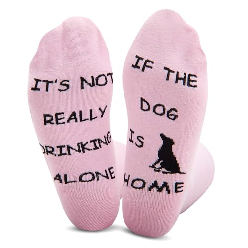 HICARER 1 Paar Fun Socken für Damen Hunde Freizeitsocken Socken mit Hundemotiv Lustige Socken mit Spruch für Hundebesitzerin Hundeliebhaberin Mama Geburtstag Weihnachten Geschenk von HICARER
