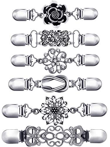 HICARER 6 Stücke Pullover Schal Clips Vintage Kragen Jacken Clips Blume Kleid Shirt Brosche Clip für Frauen Mädchen Gefälligkeiten (Stil 3) von HICARER