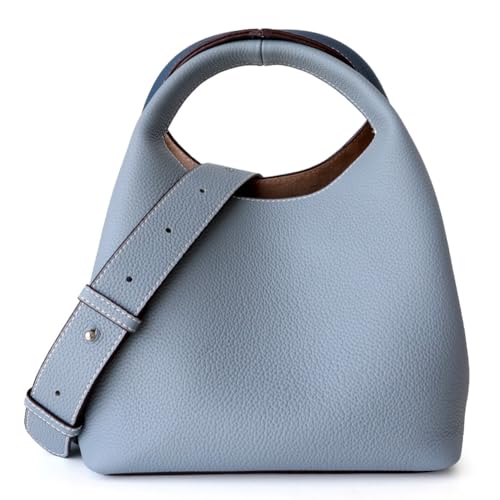 HICARRY Echtes Leder Tote Handtasche Damen Kleine Umhängetasche Damen Modische Ledertasche Griff oben Satchel Elegante Moden Crossbody Bag Handtaschen Geldbörse von HICARRY