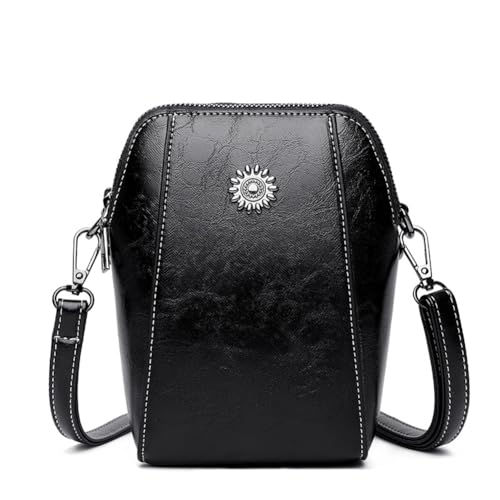 HICARRY Handytasche zum Umhängen mit 2 Reißverschlußfächern, Kleine Umhängetasche Vintage Handy Tasche Damen Klein Crossbody Bag Handytasche mit Geldbörse für Handys, Schlüssel, Lippenstift von HICARRY