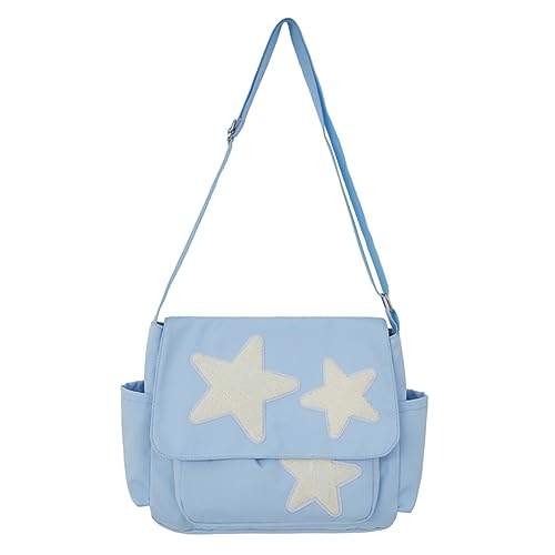 HICARRY Kawaii Messenger-Bags, Canvas Tasche Damen Groß Hobo Bag Kuriertasche mit Mehreren Taschen, Tasche Herren Umhängetasche Schule Crossbody Bag Damen Shoulder Bag Women Laptop Tote Bag von HICARRY