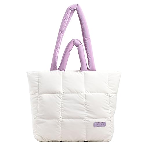 HICARRY Puffy Tote Bag, Nylon Groß Puffer Bag, Gesteppte Tasche Damen Shopper, Licht Stepptasche Umhängetasche Damen Gross Shoulder Bag Women Handbag Handtaschen - Mehrfarbig von HICARRY