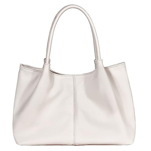 HICARRY Shopper Tasche Damen PU Leder Tote Bag Schultertasche Damen Umhängetasche Handtasche Damen Groß Damen-Shopper - weiß von HICARRY