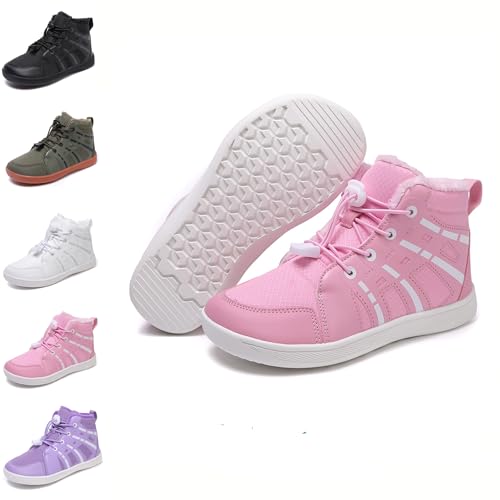 HICKMONBER Kinder Winter Barfußschuhe,Warm Gefüttert Schneestiefel,Kinder Winter Wanderschuhe rutschfest Gr.28-38 von HICKMONBER