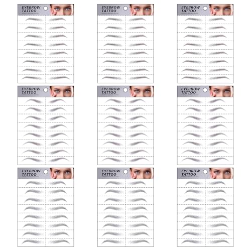 HICOHAND 4D Hair Like Waterproof Eyebrow Tattoos Aufkleber, 9PCS Waterproof Natural Fake Eyebrow Sticker Lang anhaltende Augenbrauen Pflege Shaping Perfekt für Frauen und Mädchen von HICOHAND