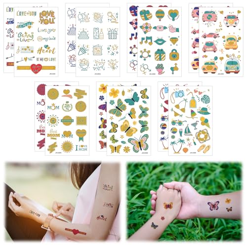 HICOHAND Temporäre Tattoo Aufkleber,20 PCS Leuchten im Dunkeln Temporäre Tattoo Aufkleber in Tattoos für Frauen Mädchen Erwachsene Langanhaltende entfernbare Tattoo Aufkleber von HICOHAND