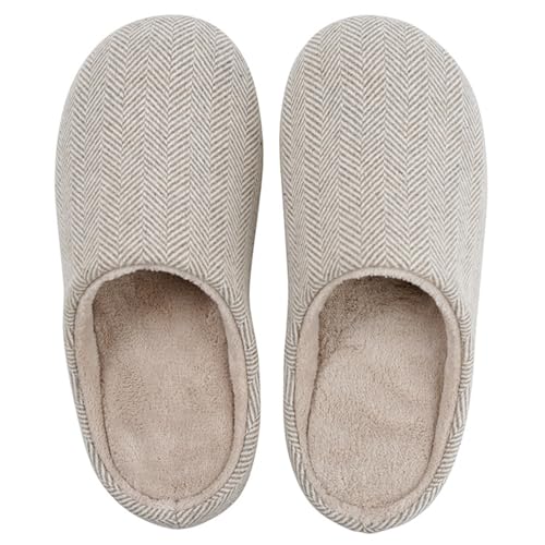 HIDARLING Hausschuhe Damen Herren mit Rückstellschaum Pantoffeln mit Rutschfester Gummisohle Weich und Flauschig Puschen Bequem Schuhe für drinnen und draußen von HIDARLING