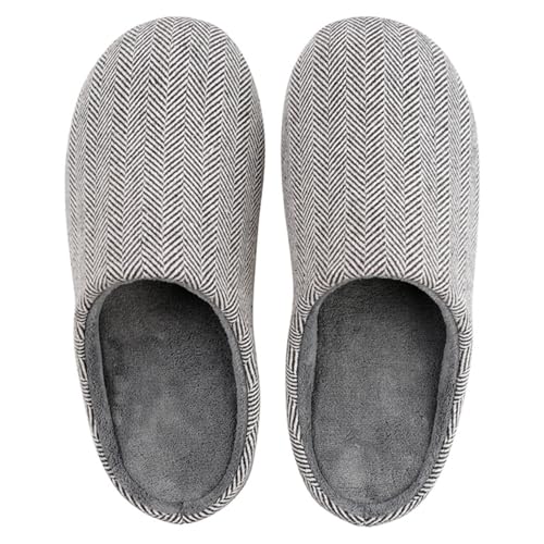 HIDARLING Hausschuhe Damen Herren mit Rückstellschaum Pantoffeln mit Rutschfester Gummisohle Weich und Flauschig Puschen Bequem Schuhe für drinnen und draußen von HIDARLING