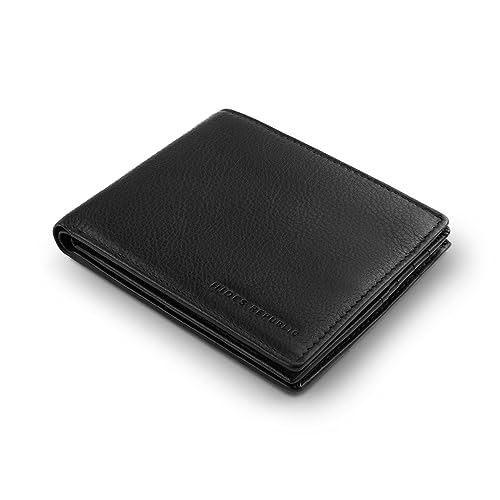 HIDES REPUBL1C® 'Sydney' Geldbörse Herren Leder I RFID Schutz I Portemonnaie Herren I 12 Fächer I Geldbeutel I Brieftasche I Portmonee I Geldbörse Leder I Schwarz Nappa von HIDES REPUBL1C