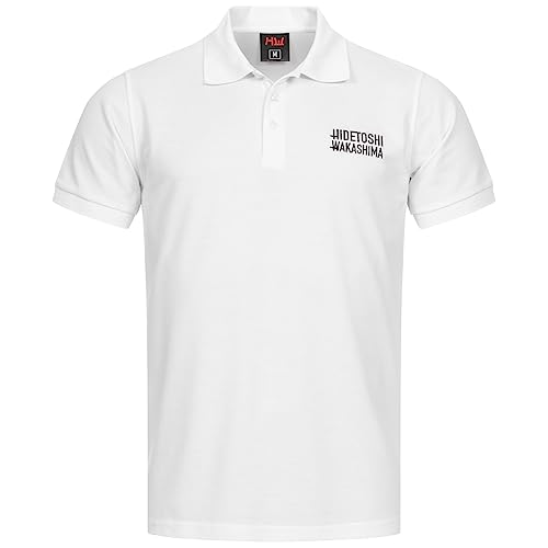 HIDETOSHI WAKASHIMA Koshigaya Herren Polo-Shirt Basic Oberteil für Herren Polohemd Polokragen (as3, Alpha, 3X_l, Regular, Regular, Weiß) von HIDETOSHI WAKASHIMA