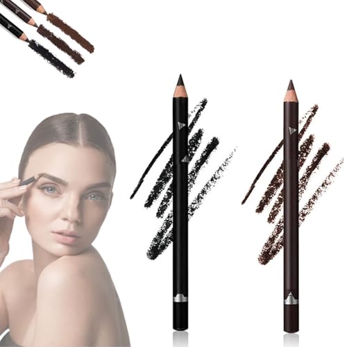 Systemous - Systemous Eyeliner, Systemouss 24 Hr Waterproof Eyeliners Duo Sharpenable Eye Penci, 2 in 1 Eyeliner and Eyebrow Pencil, No Smudging, Fading, Smooth and Easy (Black+Dark Brown, 2 Pcs) von HIDRUO