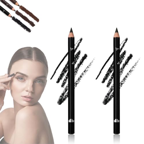 Systemous - Systemous Eyeliner, Systemouss 24 Hr Waterproof Eyeliners Duo Sharpenable Eye Penci, 2 in 1 Eyeliner and Eyebrow Pencil, No Smudging, Fading, Smooth and Easy (Black, 2 Pcs) von HIDRUO