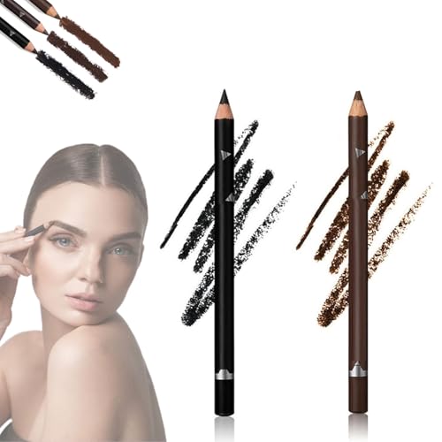 Systemous - Systemous Eyeliner, Systemouss 24 Hr Waterproof Eyeliners Duo Sharpenable Eye Penci, 2 in 1 Eyeliner and Eyebrow Pencil, No Smudging, Fading, Smooth and Easy (Brown+Black, 2 Pcs) von HIDRUO