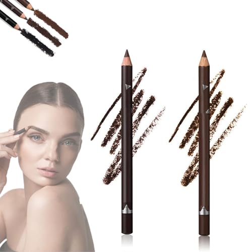 Systemous - Systemous Eyeliner, Systemouss 24 Hr Waterproof Eyeliners Duo Sharpenable Eye Penci, 2 in 1 Eyeliner and Eyebrow Pencil, No Smudging, Fading, Smooth and Easy (Dark Brown+Brown, 2 Pcs) von HIDRUO