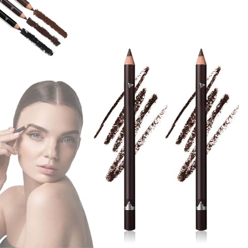 Systemous - Systemous Eyeliner, Systemouss 24 Hr Waterproof Eyeliners Duo Sharpenable Eye Penci, 2 in 1 Eyeliner and Eyebrow Pencil, No Smudging, Fading, Smooth and Easy (Dark Brown, 2 Pcs) von HIDRUO