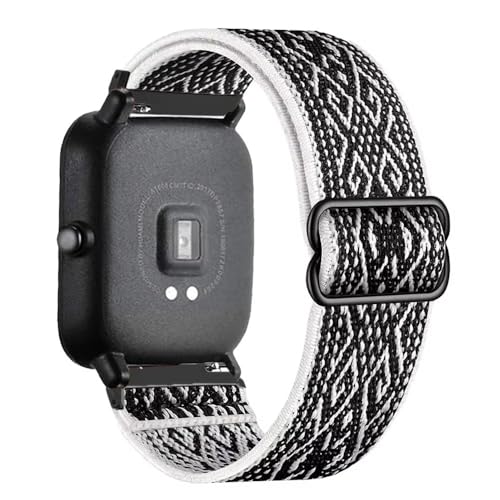 20 mm 22 mm verstellbares gewelltes Uhrenarmband für Samsung Active2, Huawei Watch3 usw., Bohemian Black, 20 mm von HIEHGN