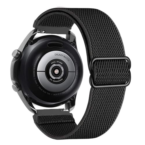 20 mm 22 mm verstellbares gewelltes Uhrenarmband für Samsung Active2, Huawei Watch3 usw., Schwarz 02, 22 mm von HIEHGN