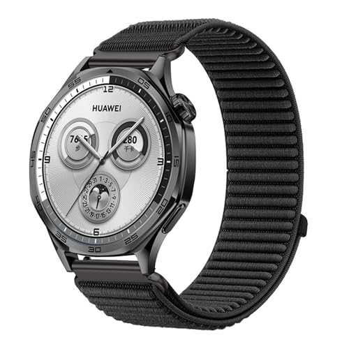 22 mm 20 mm 18 mm Sport-Nylonband für Huawei Watch GT5 4 46 mm Webarmband für Huawei Watch GT5 GT4 41 mm GT5 Pro 42 mm Armband, Schwarz, 18 MM von HIEHGN