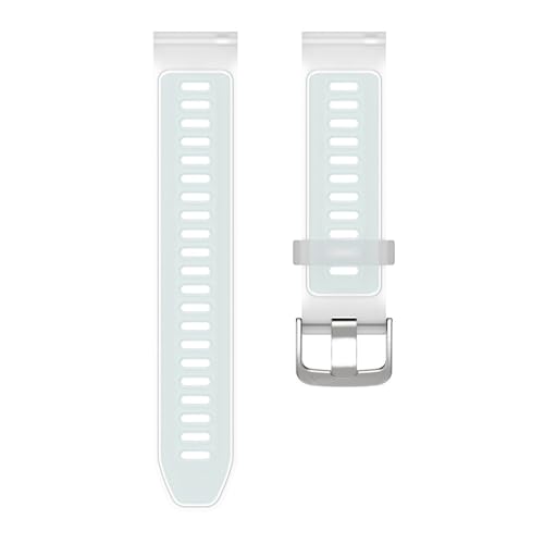 22 mm 20 mm 18 mm durchscheinendes Silikonarmband für Garmin für Forerunner 570 265 255 165 265S für Vivoactive 6 5 4 4S/für Venu 3S 3 2 Plus Band, Weiß, 22 mm von HIEHGN