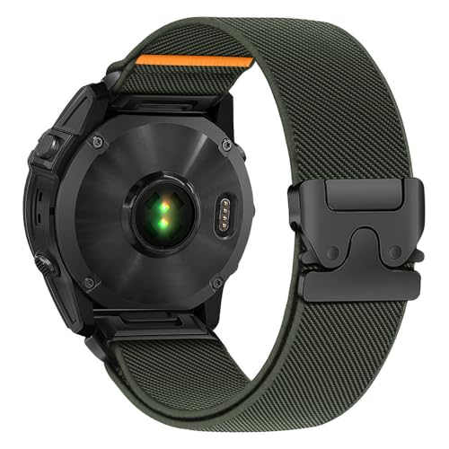 22 mm Quick Fit-Armband für Garmin Fenix 8 7 Pro 7S 6X 6 5X 5Plus für Venu 3 Tactix 7 Fallschirm-Nylonarmband Correa für Fenix 8-Band 47 mm, Armeegrün, für QuickFit 22 mm von HIEHGN