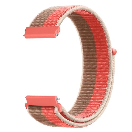 22-mm-Uhrenarmband für Huawei GT4GT5, für Samsung, für Galaxy Watch, für Garmin, Nylonschlaufe, atmungsaktives Klettband, Orange, Rote Streifen, 22 mm von HIEHGN