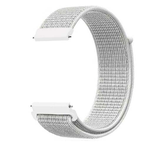 22-mm-Uhrenarmband für Huawei GT4GT5, für Samsung, für Galaxy Watch, für Garmin, Nylonschlaufe, atmungsaktives Klettband, Schneespitze weiß, 20 mm von HIEHGN