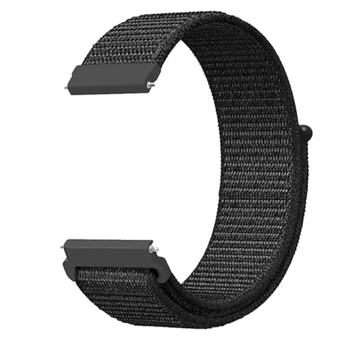 22-mm-Uhrenarmband für Huawei GT4GT5 für Samsung für Galaxy Watch für Garmin Nylonschlaufe atmungsaktives Klettband, ganz schwarz 02,18 MM von HIEHGN