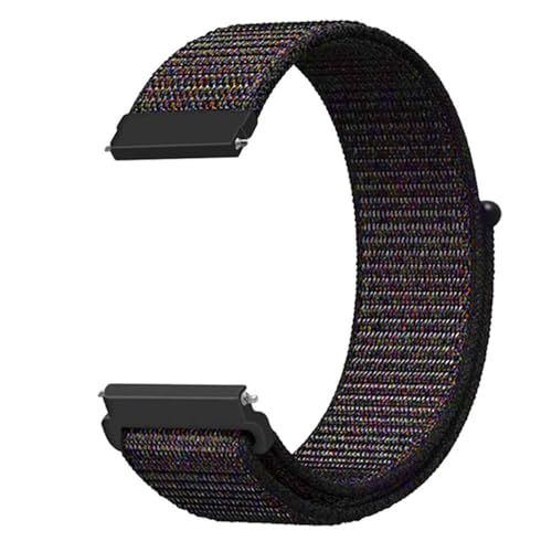 22 mm Uhrenarmband für Huawei GT4GT5 für Samsung für Galaxy Watch für Garmin Nylonschlaufe atmungsaktives Klettband, schwarz, 20 mm von HIEHGN