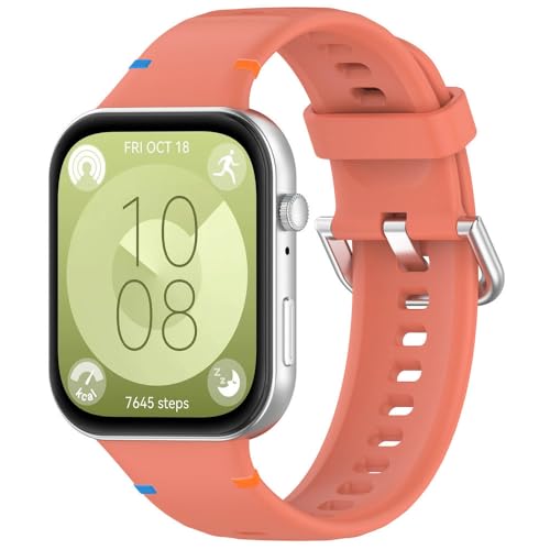 Armband für Huawei Watch Fit 4 Pro Fit3, Sport-Silikonarmband, Smartwatch-Armband, Ersatzarmband für Huawei Fit 4 3, orange, für Huawei Watch Fit 3 von HIEHGN