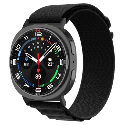 Für Samsung Galaxy Watch 8 40 mm 44 mm Armband Nylonarmband Gürtel für Galaxy Watch 8 Classic Band 46 mm, Schwarz, Für Galaxy 8 Classic 46 mm von HIEHGN