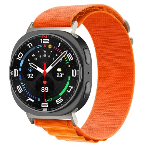 Für Samsung Galaxy Watch 8 40 mm 44 mm Armband Nylonarmband Gürtel für Galaxy Watch 8 Classic Band 46 mm, orange, für Galaxy 8 Classic 46 mm von HIEHGN