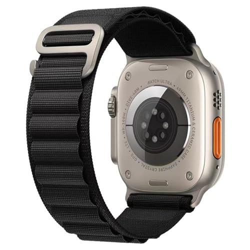 HIEHGN Band für Uhrenarmband Ultra 49 mm 45 mm 44 mm 40 mm 41 mm 42 mm 44 mm Nylonarmband für iWatch für Serie 9 8 SE 4 3 7 6 5, schwarz, 38/40/41 MM S10 42 von HIEHGN