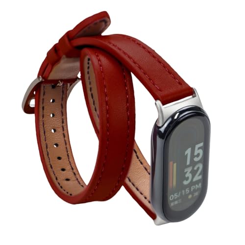 HIEHGN Für Mi Band 8 Armband Lederarmband für Xiaomi Mi Band 9 Armbanduhr Ersatz für Miband 8 NFC Sportarmband, 03, für Miband 8 9 von HIEHGN