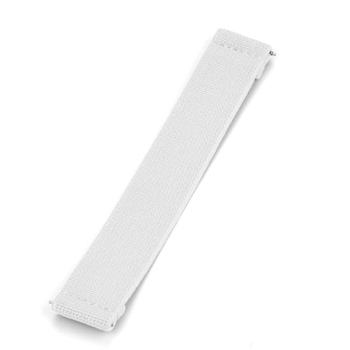 HIEHGN Nylon-Uhrenarmband mit Schnellverschluss, Fallschirmtasche, elastische Bänder, 18 mm, 19 mm, 20 mm, 21 mm, 22 mm, Uhrenarmbänder, Weiß, 20 mm S, 130 mm von HIEHGN