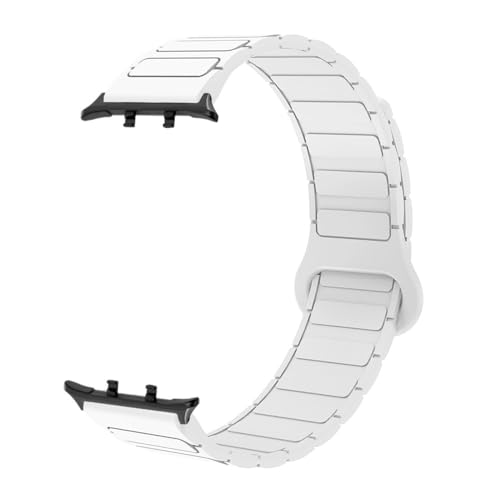 HIEHGN Ringarmband für Honor Watch 5, schweißresistentes Silikon-Ersatzarmband im Armor-Stil mit Schnellverschluss, Weiß, 20 mm Schwarz von HIEHGN