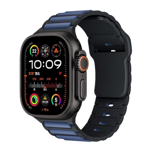 HIEHGN Sportarmband für Watch Ultra 2 10 SE 9 8 7 6 5 4 49 mm 45 mm 46 mm 44 mm 42 mm 41 mm Handgelenksarmband Correa für Uhrenserienarmbänder, Schwarz Blau, 38 40 41 S10, 42 mm von HIEHGN