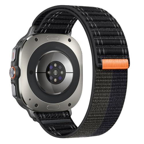 Nylonarmband für Samsung Galaxy Watch Ultra 47 mm, atmungsaktives Sportarmband, Ersatzarmband für Galaxy Watch 7 Ultra 47 mm, Gürtel, Schwarz, für Samsung Ultra von HIEHGN