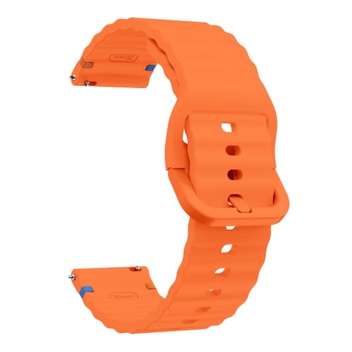 Passend für Samsung Galaxy watch7 Silikonarmband für Samsung FE/6/5/4 Wellennaht-Schnellverschlussarmband, orange, 18 mm von HIEHGN