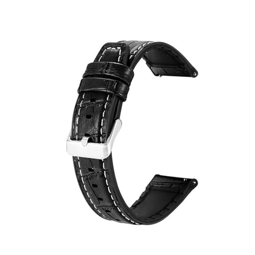 Silikon-Lederarmband mit Schnellverschluss für Huawei Watch GT2/3, wasserdicht, Smart-Armband, Sport-Armband, 18/20/22 mm, 16,20 mm von HIEHGN
