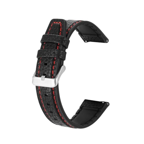 Silikon-Lederarmband mit Schnellverschluss für Huawei Watch GT2/3, wasserdicht, Smart-Armband, Sport-Armband, 18/20/22 mm, 20,18 MM von HIEHGN