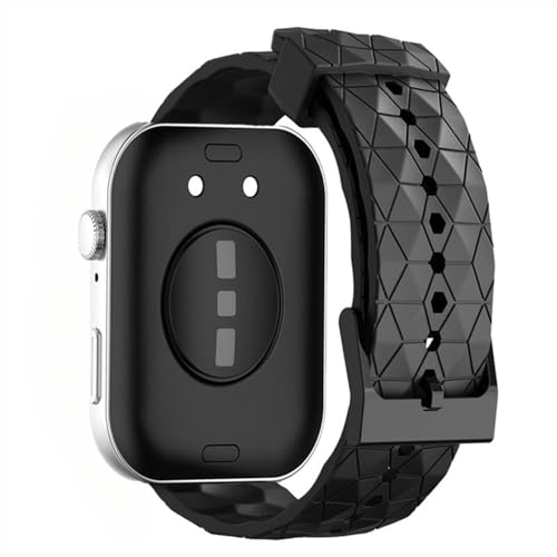 Silikonarmband mit Fußballmuster für Huawei Watch Fit 4/4 Pro, weiches Sportarmband für Huawei Watch Fit 3, Ersatz, Schwarz, für Huawei Fit 4 Pro von HIEHGN