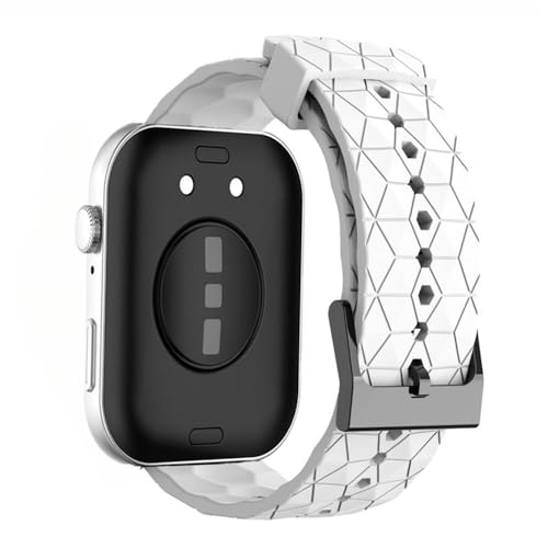 Silikonarmband mit Fußballmuster für Huawei Watch Fit 4/4 Pro, weiches Sportarmband für Huawei Watch Fit 3, Ersatz, Weiß, für Huawei Fit 4 Pro von HIEHGN