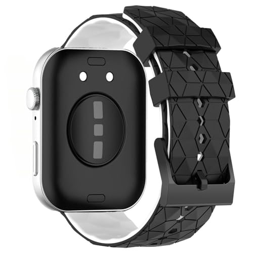 Silikonarmband mit Fußballmuster für Huawei Watch Fit 4/4 Pro, weiches Sportarmband für Huawei Watch Fit 3, Ersatz, schwarz-weiß, für Huawei Fit 4 Pro von HIEHGN